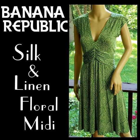 Banana Republic Dresses & Skirts - ▪️BANANA REPUBLIC▪Silk & Linen Floral Midi Dress